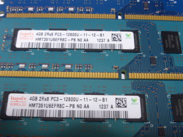メモリ デスクトップパソコン用 hynix1.5V DDR3-1600 PC3-12800 4GBx4枚 合計16GB 起動確認済みですが一応ジャンク品扱いです_画像3