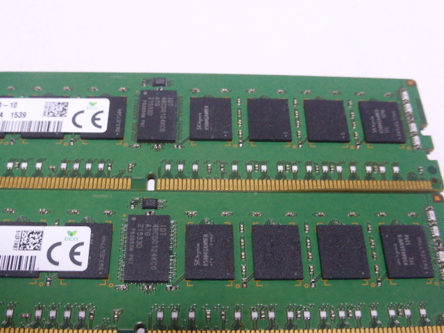 メモリ サーバーパソコン用 1.20V SK hynix PC4-17000P(DDR4-2133P) ECC Registered 8GBx2枚合計16GB HMA41GR7MFR4N-TF 起動確認済です_画像3
