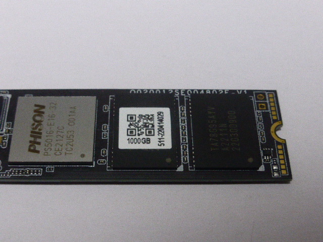 CFD SSD M.2 NVMe Type2280 Gen 4x4 1000GB(1TB) 電源投入回数4回 使用時間1時間 正常100% CSSD-M2B1TPG3NF2 中古品です_画像3