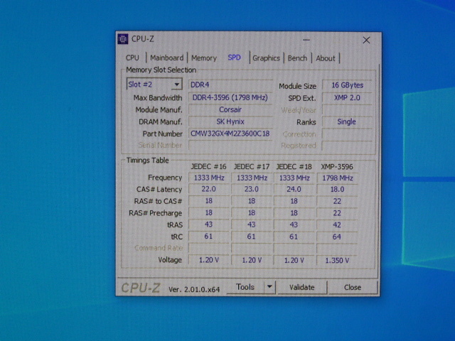 メモリ デスクトップ用 メモリ CORSAIR VENGEANCE RGB PRO DDR4-3600 PC4-28800 16GBx2枚 合計32GB 起動確認済みですCMW32GX4M2Z3600C18_画像5