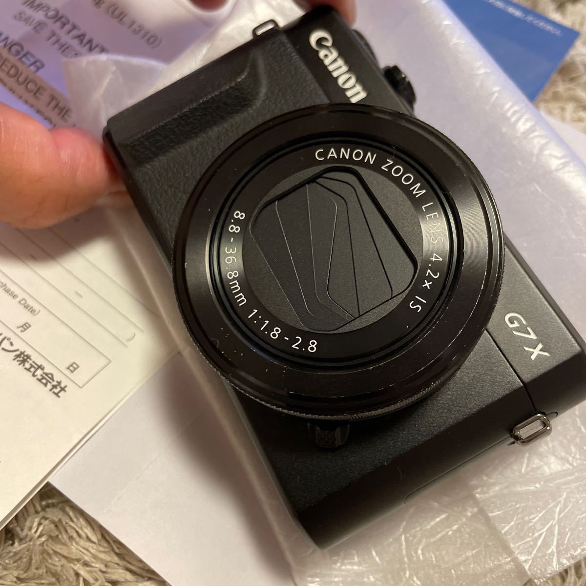 used Canon キャノン デジカメ PowerShot G7 X MarkⅡ ブラック 2019年購入 付属品有 箱付 保証明細有 エディオン購入 美品 パワーショット_画像5