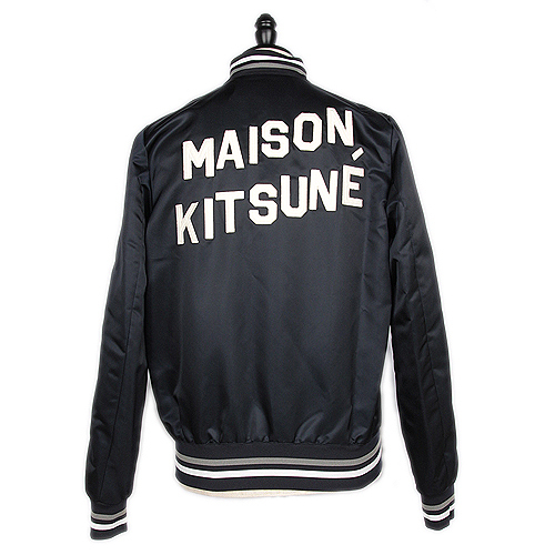 ★４万円引★ Maison Kitsune メゾン キツネ フォックスヘッド サテン テディ ブルゾン SATIN TEDDY スタジャン　ジャケット BOMBER_画像1