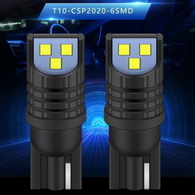 T10 爆光 LED 12V 24V対応 ホワイト 6500K シングル 2個セット 最新型LEDチップ採用 CSP2020 6SMD スモール ポジション バックランプ_画像3