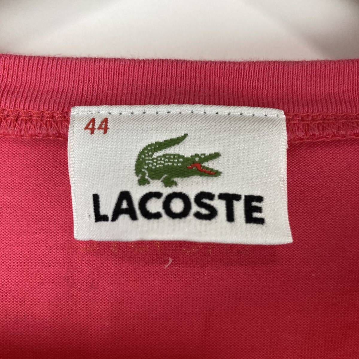 LACOSTE ラコステ レディース 半袖 Tシャツ カットソー イラストプリント コットン100% ピンク 44 M相当 golg ゴルフ スポーツ アウトドア_画像7