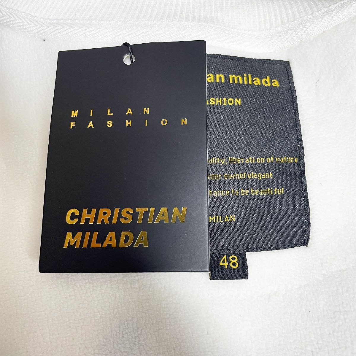 定価5万★christian milada・ミラノ発・トレーナー★上質 快適 ソフト 裏起毛 防寒 立体感 プルオーバー スウェット 秋冬 L/48サイズ_画像7