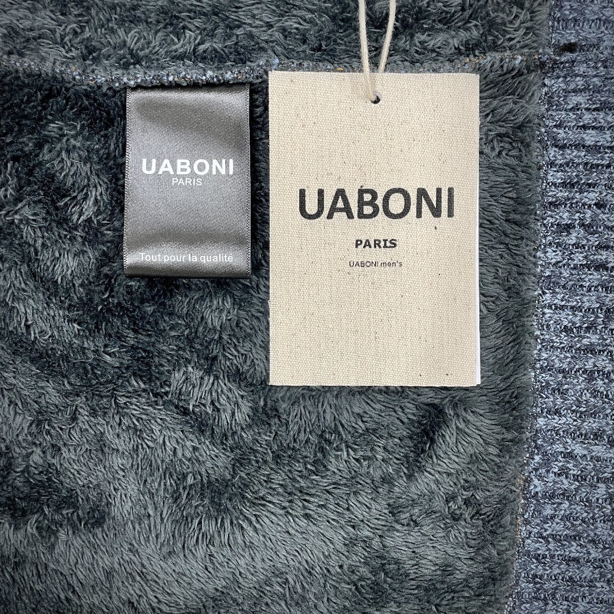 上質EU製&定価5万◆UABONI*ジャケット*Paris*ユアボニ*パリ発◆ウール/コットン混 裏起毛 軽量 柔らかい 防寒 フード付き 2XL/52サイズ_画像9