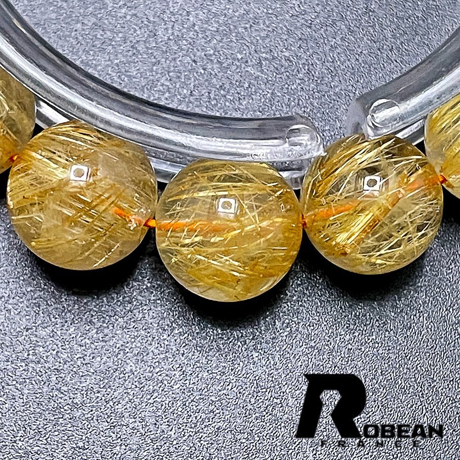 貴重 EU製 定価15万円★ROBEAN・極!極満針ルチルクォーツ★ブレスレット パワーストーン 天然石 綺麗 金運 お守り 12.0-12.6mm 1001G479_画像4