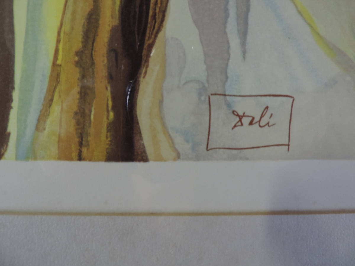 サルバドール ダリ, リトグラフ, ダンテ 神曲 キリスト ,真作 証明書 エディション470/500 1974年 額装_画像4