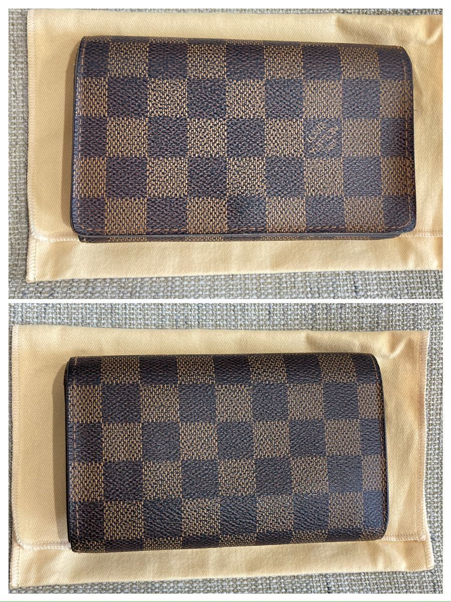 LOUIS VUITTON　ルイヴィトン ダミエ ポルト モネ ビエ トレゾール N61730/CA0077 L字ファスナー 二つ折り財布_画像2