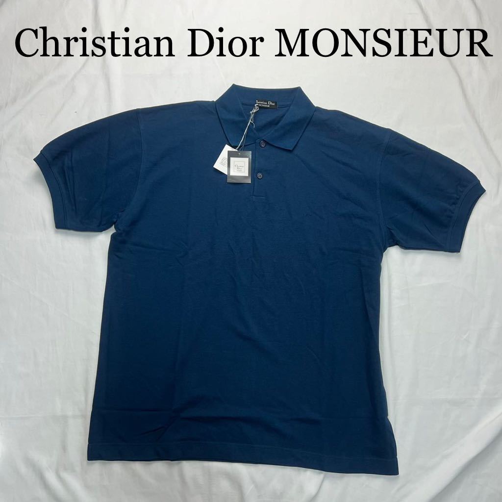 出産祝い タグ付き Christian L ネイビー 半袖 ポロシャツ クリスチャンディオールムッシュ MONSIEUR Dior 半袖シャツ