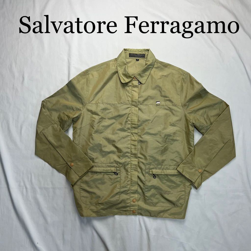 Salvatore Ferragamo サルヴァトーレフェラガモ ナイロンジャケット 44サイズ ベージュ