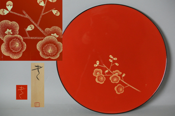 【年中無休】 南 ∞ 美 共箱・共布付き 5客 丸膳 絵変り 合作 輪島漆匠 ∞【 膳