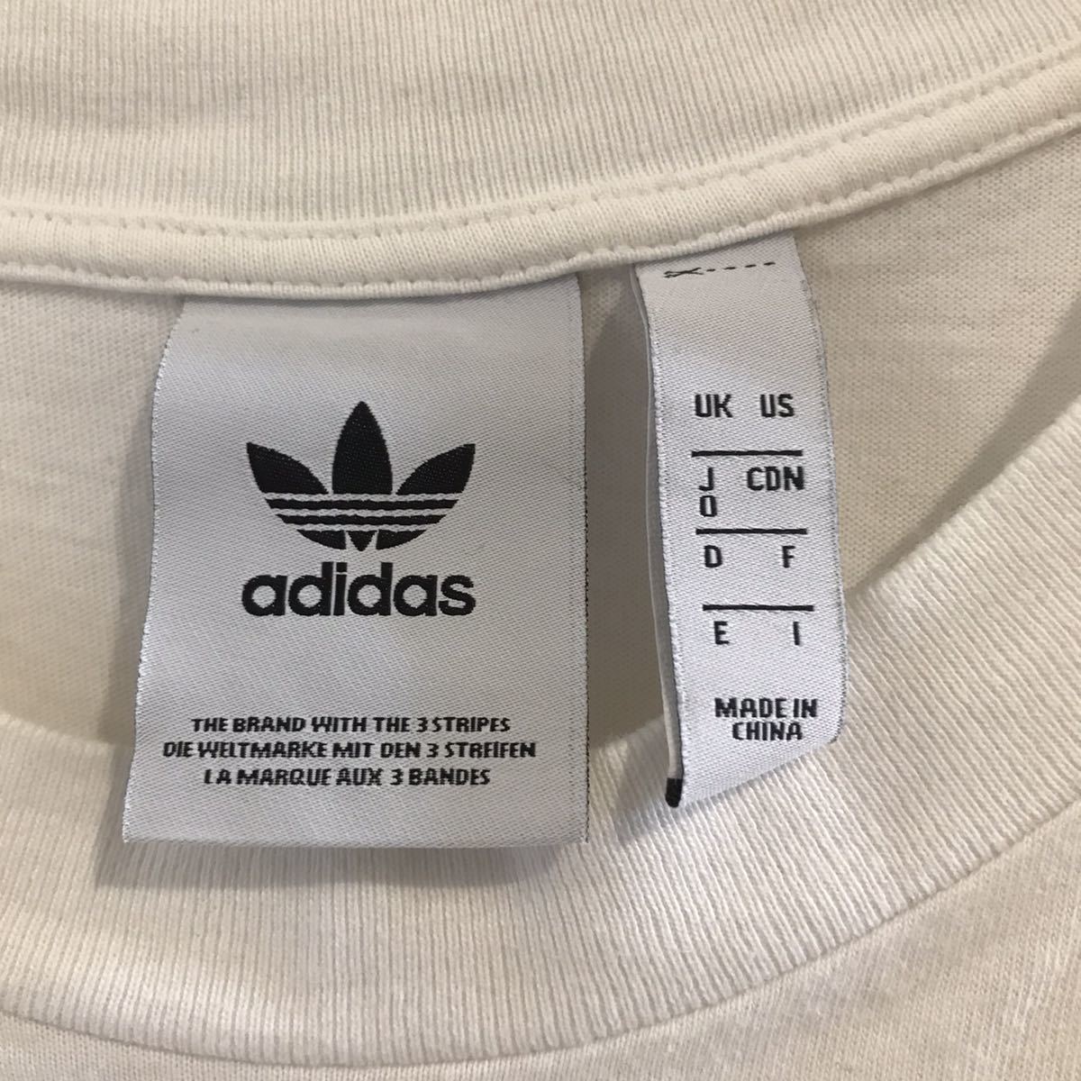 【状態良好】アディダス adidas 半袖Tシャツ トレフォイル 迷彩 青 ビックロゴ ホワイト Oサイズ Lサイズ スポーツ ストリート コットン_画像4