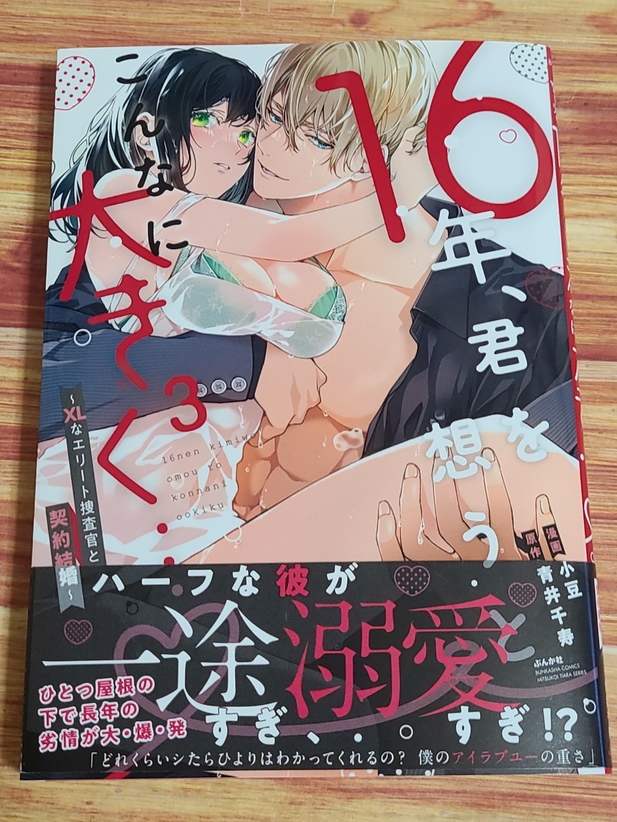 11月新刊TL* 16年、君を想うとこんなに大きく… XLなエリート捜査官と契約結婚 3巻 小豆 青井千寿_画像1