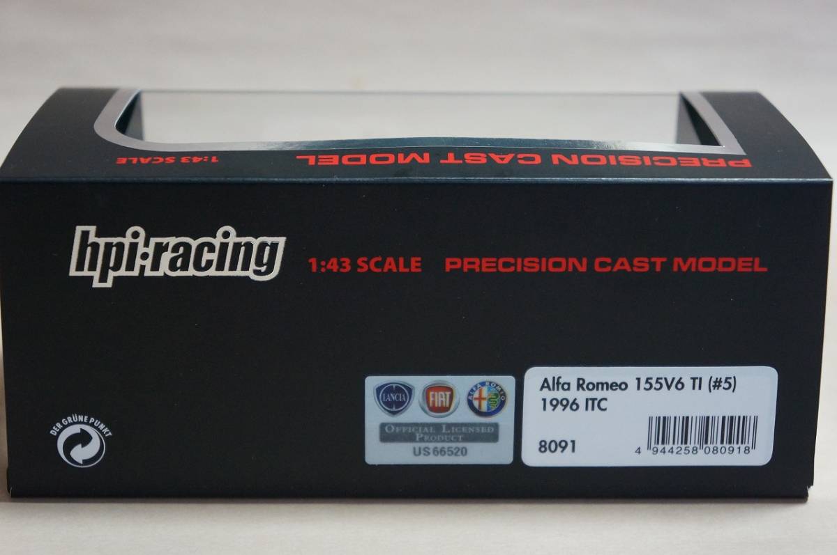 エイチピーアイ・レーシング 1/43 アルファ ロメオ 155 V6 TI [ #5 ] 1996 ITC Nicola Larini マルティニ 品番 8091 未展示品_画像3