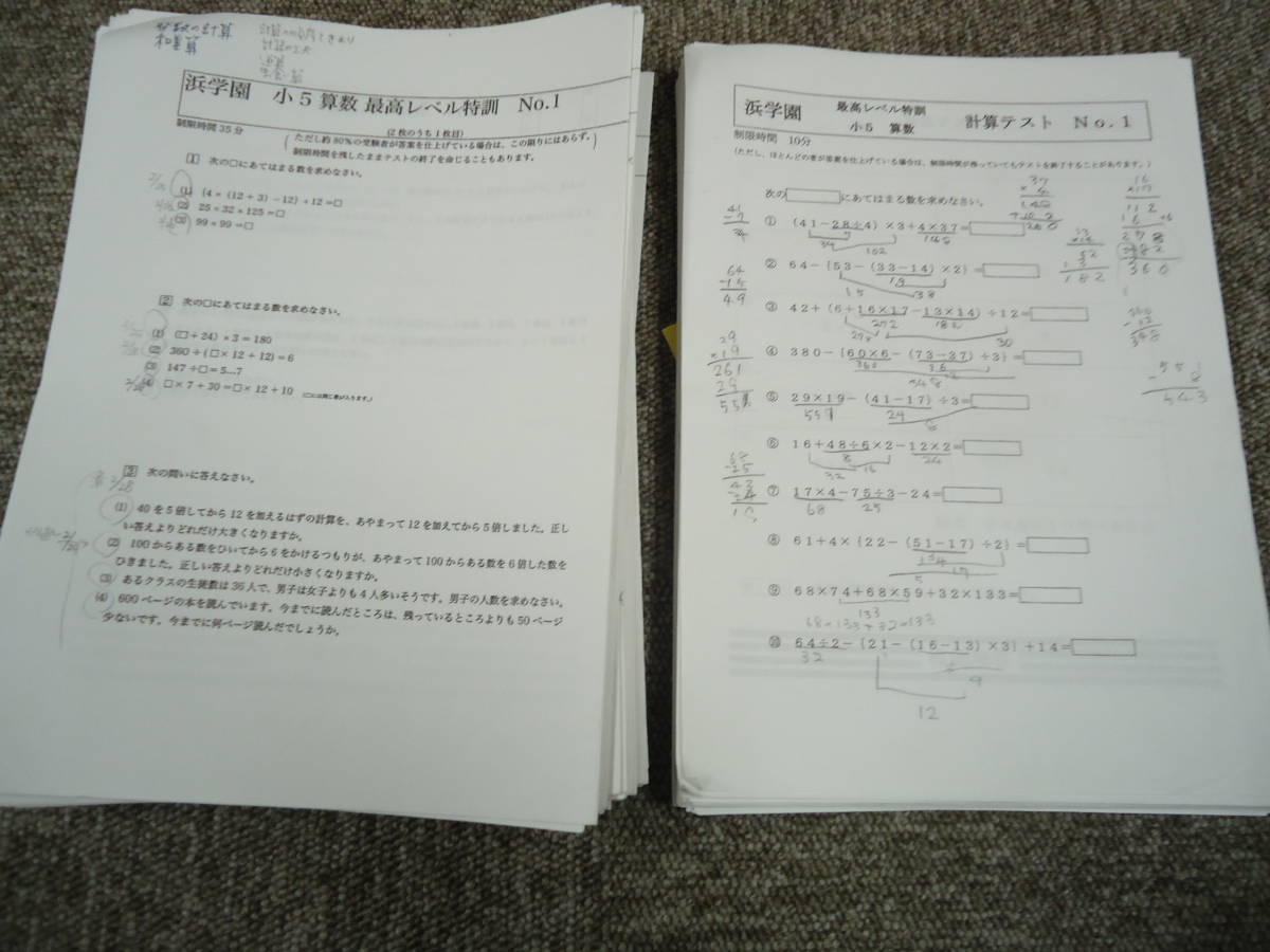 浜学園 小5 算数 最高レベル特訓8冊/複テスト他 2016年度使用 希少 - intranet.iesab.com.br