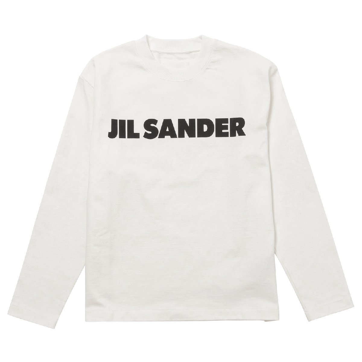 ジルサンダー Tシャツ JIL SANDER J02GC0107 J45047 102 S クルーネック ロングスリーブ ロゴ Sサイズ ホワイト リラックスフィット_画像1