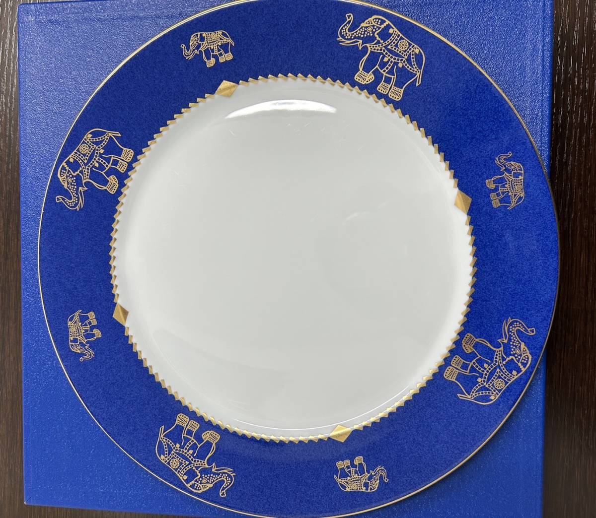 Haviland アビランド クリヨン CRILLON 象 プレート 大皿 皿 LIMOGES フランス 青_画像2