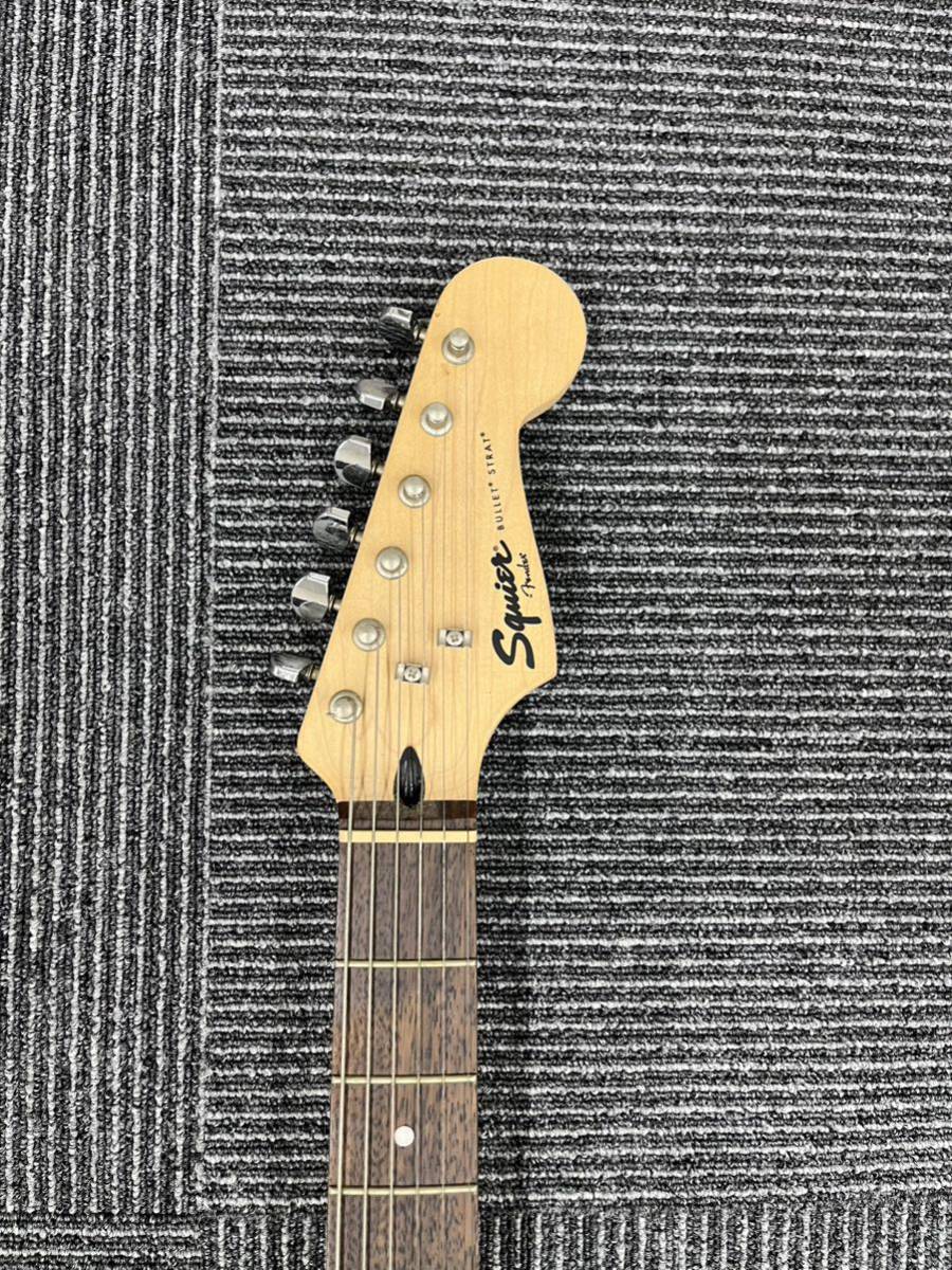 & Squier by fender スクワイア バイ フェンダー ストラトキャスター エレキギター ブラック系 中古品 動作未確認_画像3