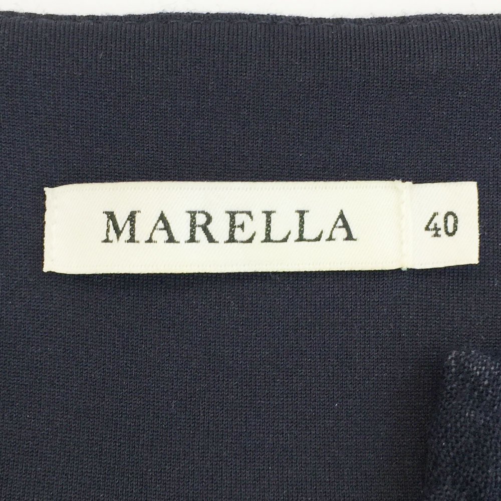 ★MARELLA マレーラ 半袖 ノッチネックブラウス レディース サイズ40 ネイビー トップス ベーシック 通勤 オフィス 31910241 1BA/41460_画像7