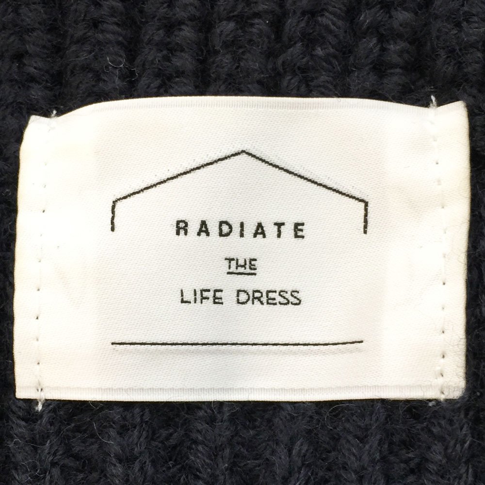 ★美品 RADIATE ラディエイト 長袖モックネックニットトップス レディース ネイビー×ブラック リブニット タートル シャギー227 1BB/41509_画像6