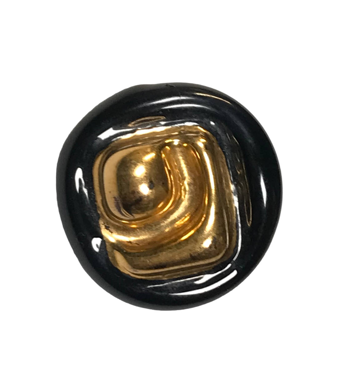 ※本物保証 ルーシー・リー Lucie Rie bimini ボタン 1940年代 絵柄 琥珀色 金彩 英国 オートクチュール ビミニ ガラスボタン デザイン