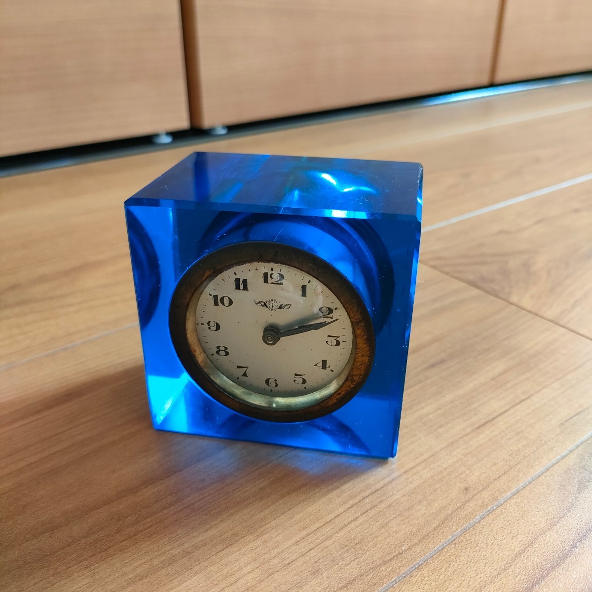 アンティーク時計 ウランガラス 手巻き 置き時計 動作品 一般 アンティーク時計 ウランガラス 手巻き 置き時計 動作品 一般