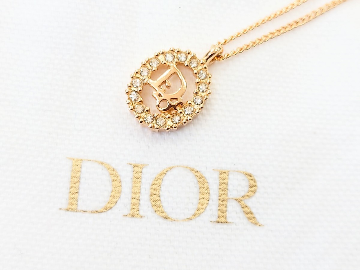 Christian Dior ディオール ネックレス ロゴ アクセサリー レディース ゴールド jm10☆10_画像1