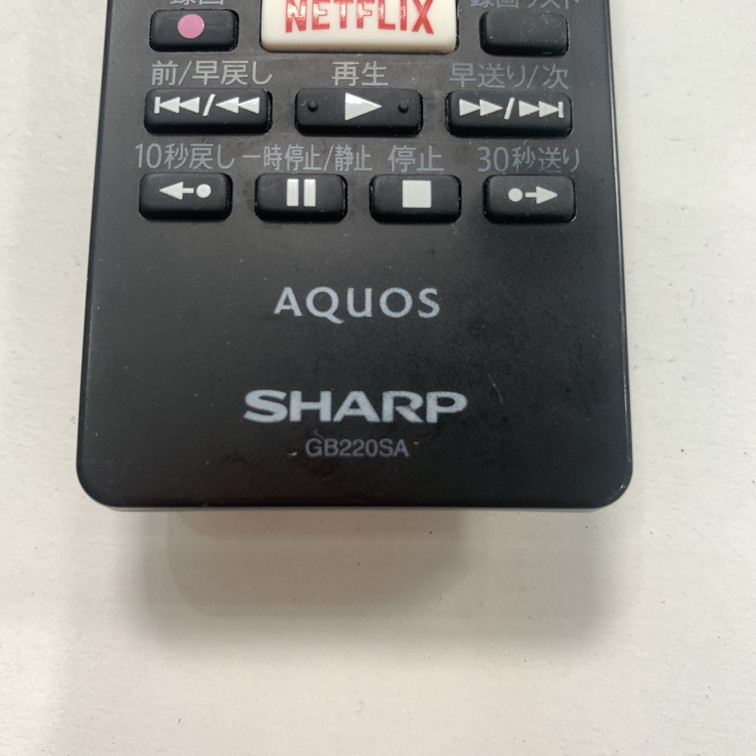 C1G909 【送料１８５円】 TV リモコン / シャープ SHARP GB220SA 動作確認済み★即発送★ テレビ_画像3