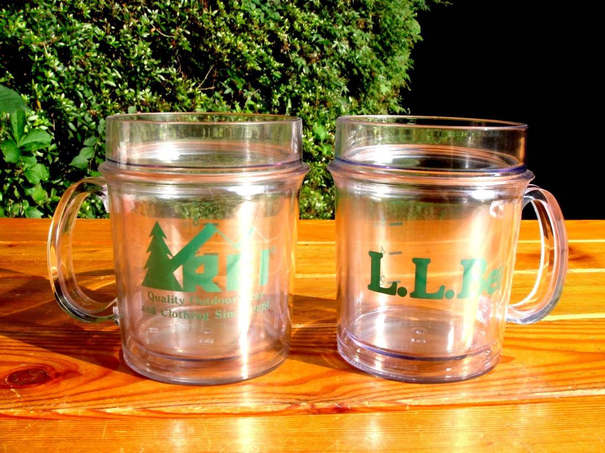 入手困難★デッドストック【Thermo Serv】お宝★REI Insulated Clear Mug/アールイーアイマグ★稀少Made in U.S.A.♪_L.L.Beanモデルとの比較です