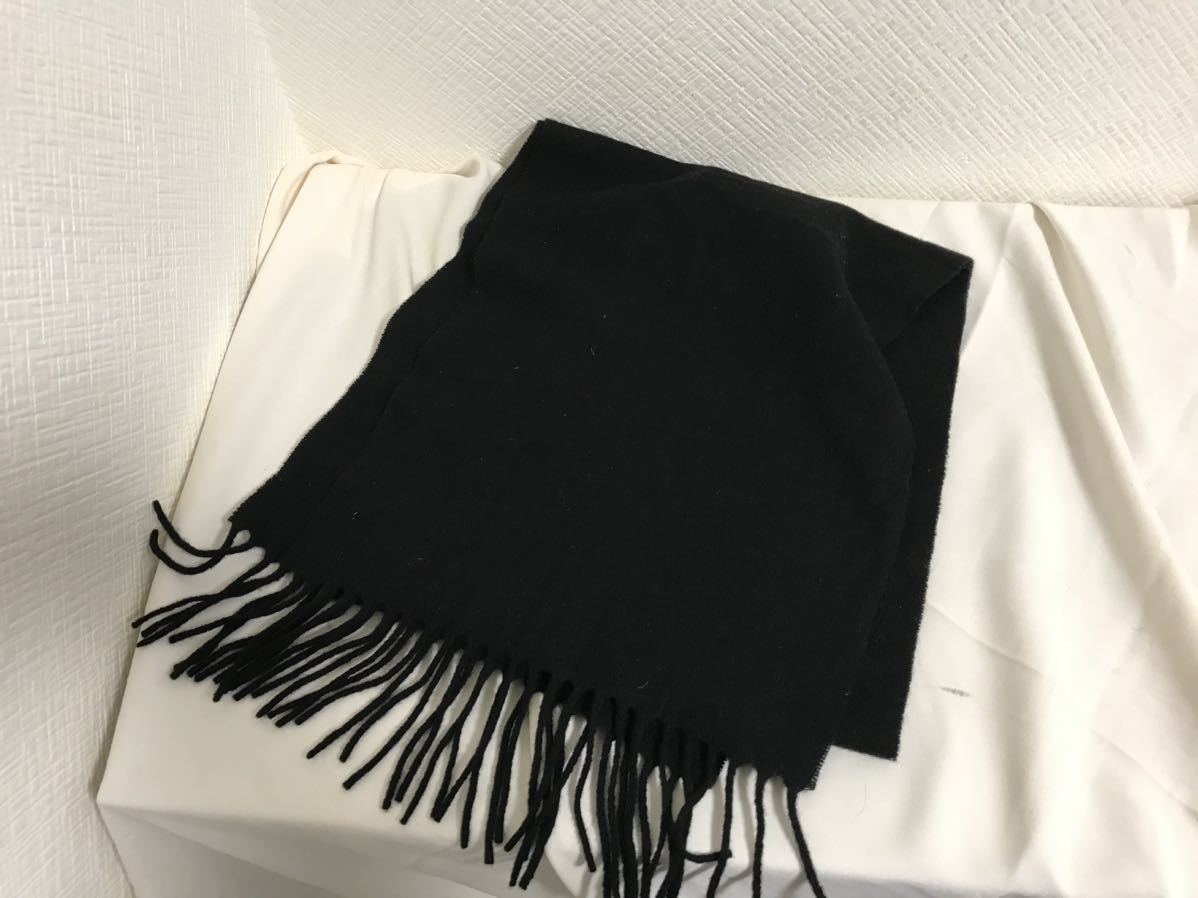 本物ポロラルフローレンPOLO RalphLaurenウールロゴ刺繍マフラー旅行トラベルストールメンズレディースビジネススーツモード黒ブラック金