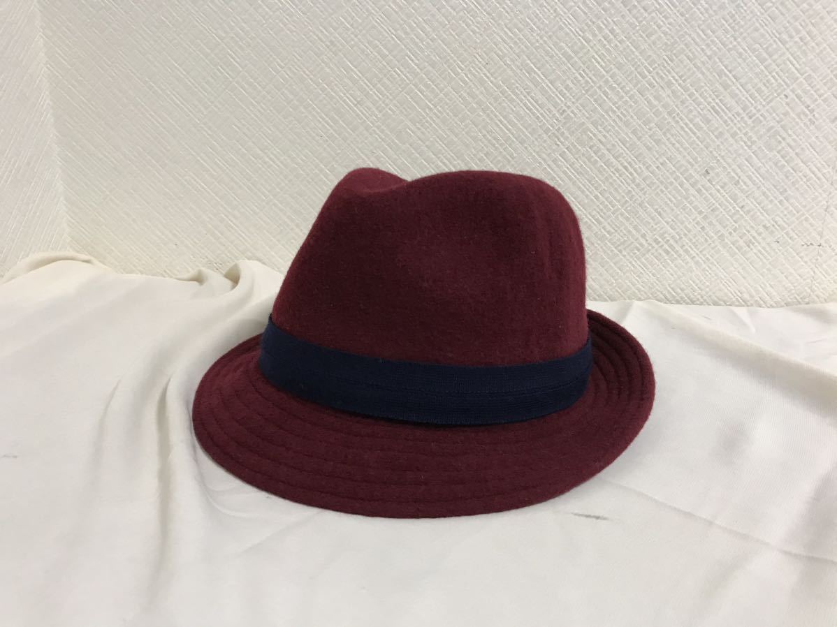  genuine article Lacoste LACOSTE wool hat hat prevention men's lady's American Casual Work military business suit red wine red 58cm made in Japan 