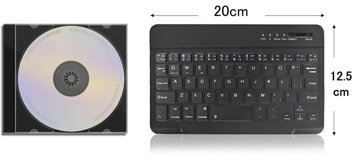 小型Bluetoothキーボード 白 送料無料 ミニ 無線キーボード ブルートゥースキーボード ワイヤレスキーボード_画像3