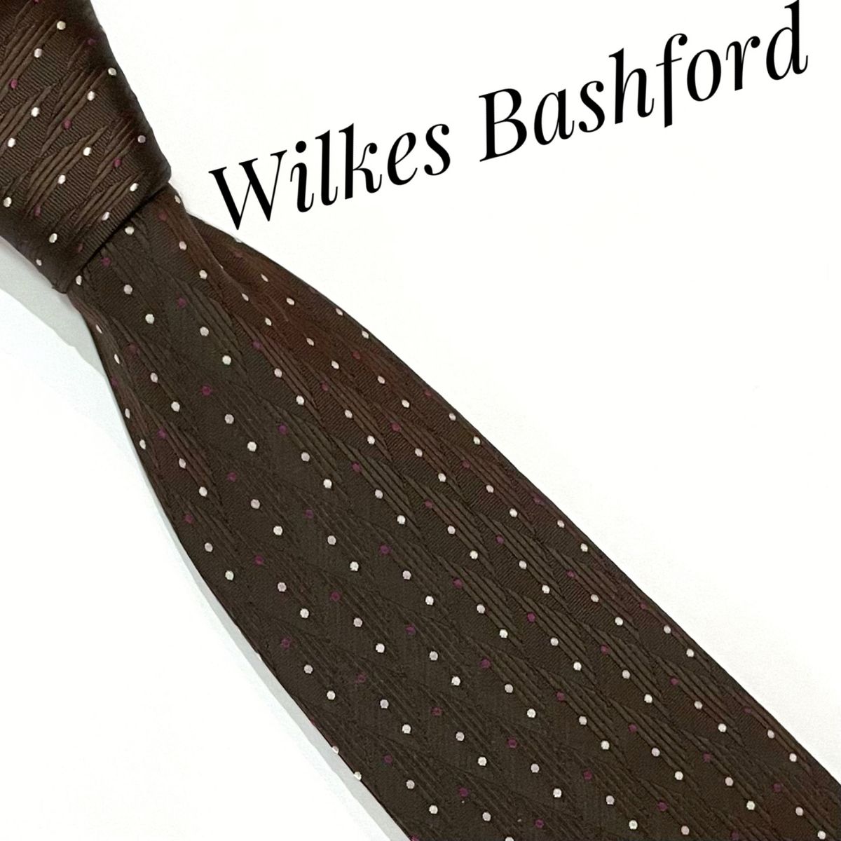 Wilkes Bashford ネクタイ 人気ブランド　ブラウン系　ドット
