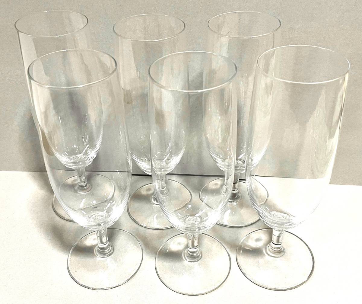 ホヤクリスタル 業務用 ラージピルスナーグラス6個セット 未使用 H20cm シャンパン/ビール/ワイン まとめて HOYA パーティー 保谷の画像4