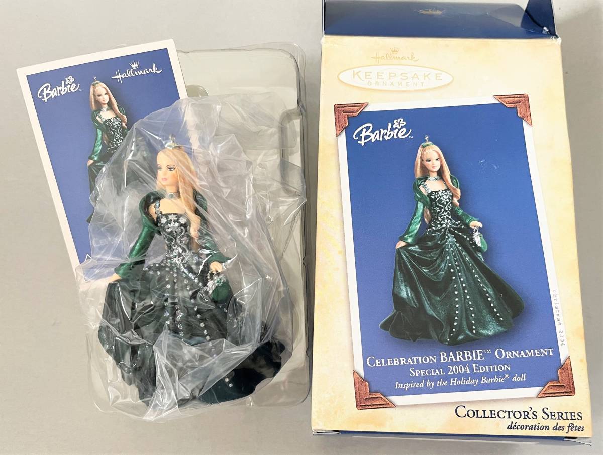 セレブレーションバービー　2004年版クリスマスオーナメント　ホールマーク社製　未使用　BARBIE　HALLMARK　オリジナルクリスマスカード入_画像2