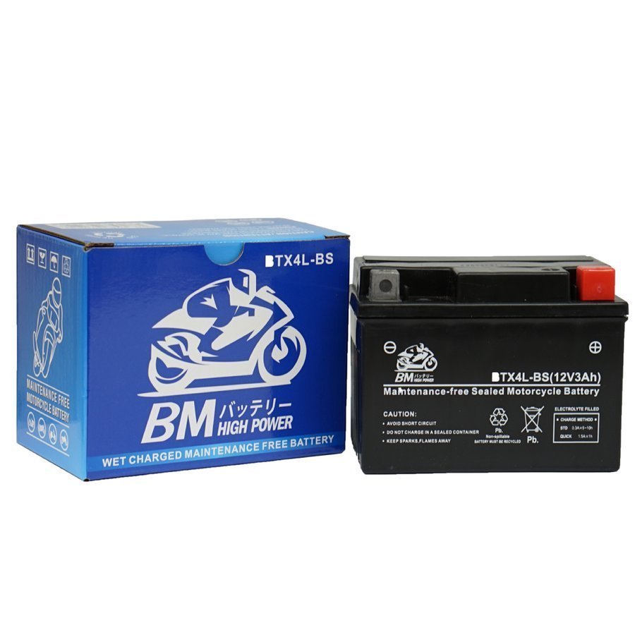 【BTX4L-BS 】BMバッテリー 充電・液注入済み 高品質バイク バッテリー（互換： YTX4L-BS CTX4L-BS FT4L-BS)_画像2