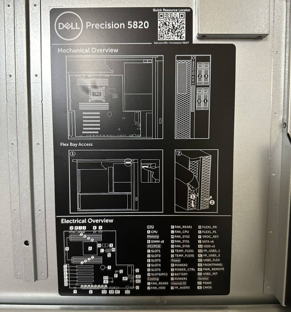 DELL PRECISION 5820 Tower Xeon W-2123 32GB DDR4-2666 256GB SSD 950W GPU欠品 動作確認済み_画像6