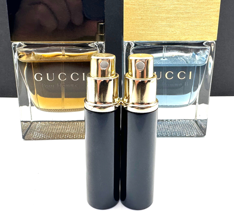 ★グッチ香水・GUCCI POUR HOMME I & II EDT.各3.5ml入×2本セットのみ出品です。廃盤 超人気逸品香水・入手困難・箱無_★洗練大人男女の優雅さ・エレガンスを表現