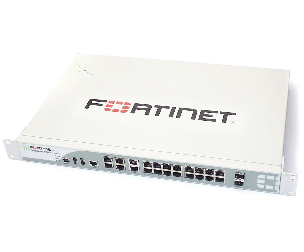 Fortinet FortiGate-100D FortiOS Ver.6.2.5 build1142 200819 (GA) 設定初期化済 ラッキングブラケット装着済 各種ライセンス期限切れ