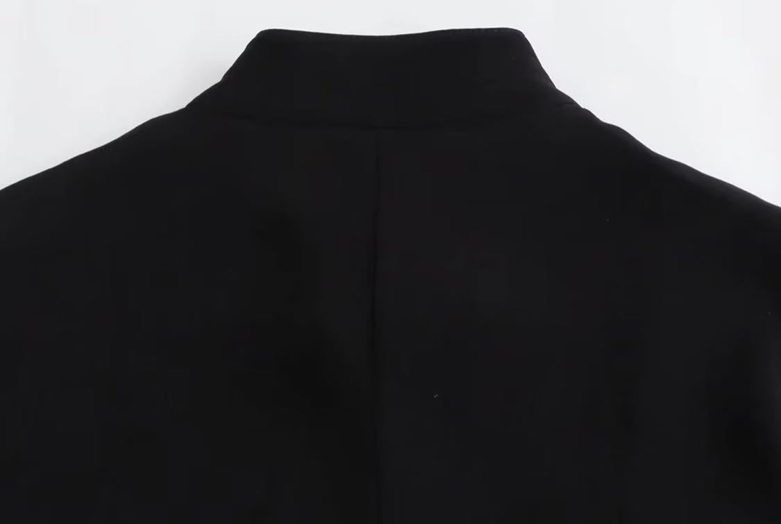 black vintage ヴィンテージ レトロ ジッパー ロング ワンピース Lサイズ レディース★ZARA 好きな方に★2023 A/W 秋新作 新品未使用★_画像9