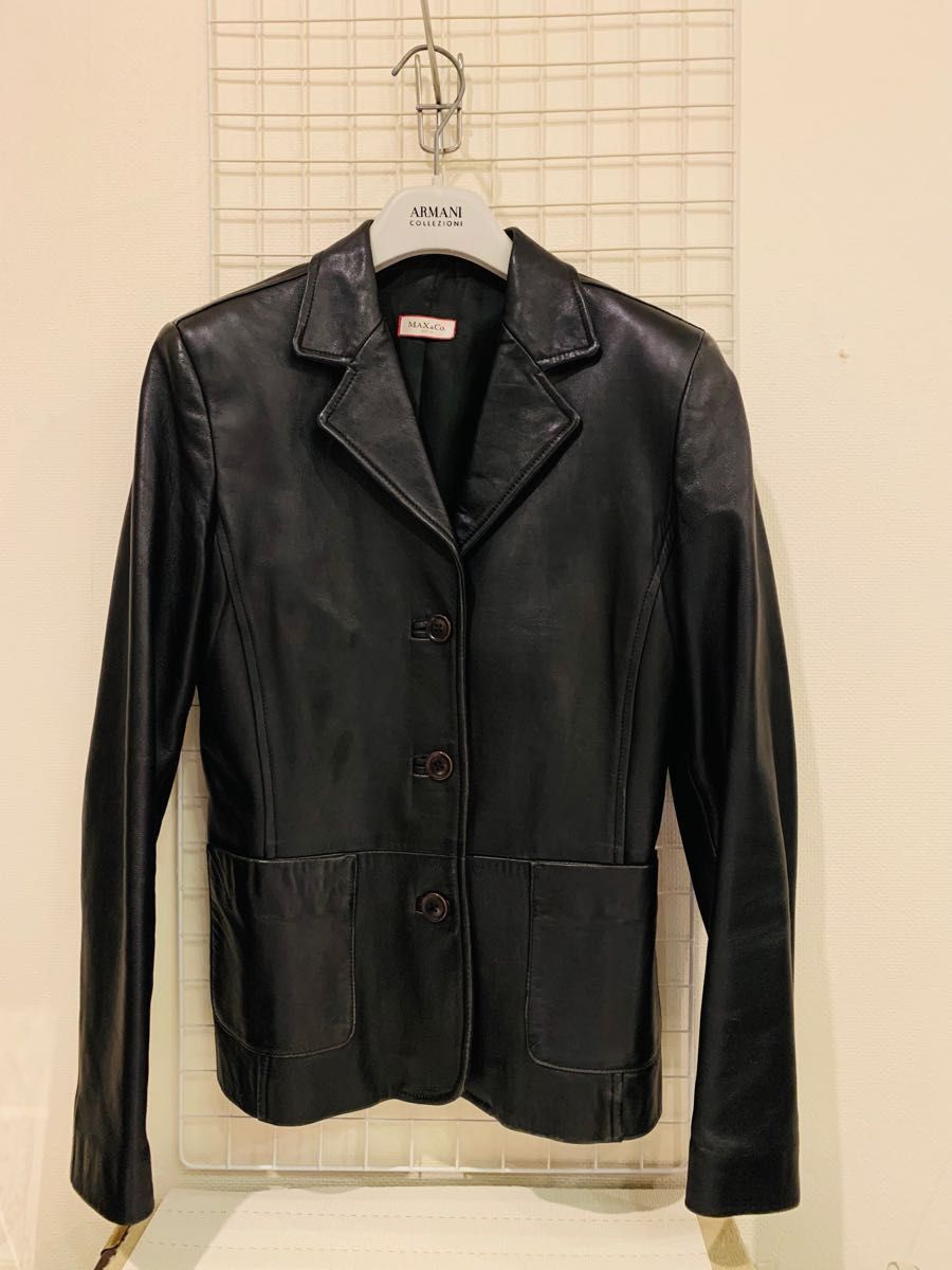★Max&Co★アウトレット★ステッチディテールレザージャケット♪ 値下げ‼️MAX&Co.レザージャケット ライダースジャケット
