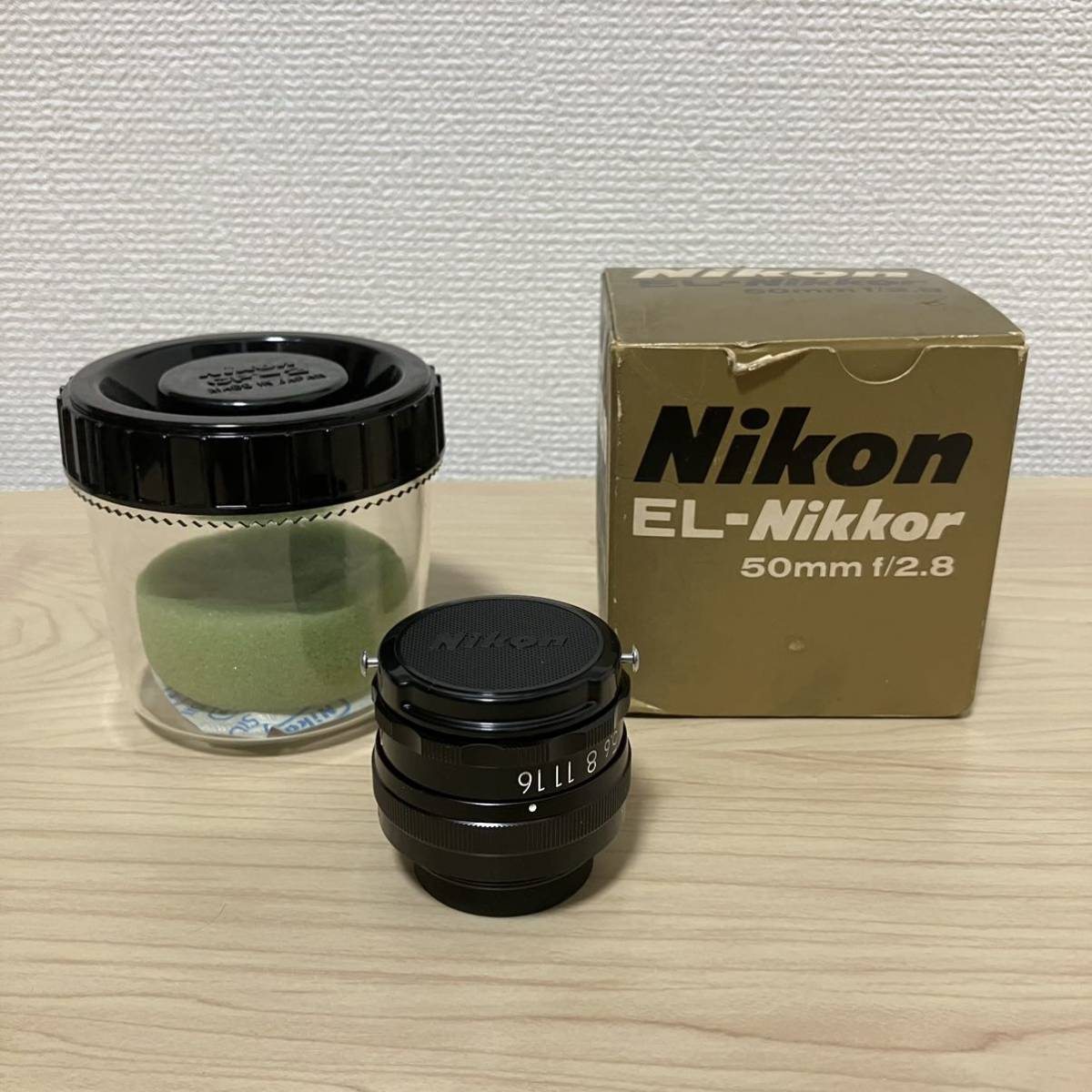 ★ニコン★ レンズ Nikon EL - NIKKOR 50mm f/2.8 レンズキャップ ケース付き 箱付き カメラ 一眼レフ_画像1