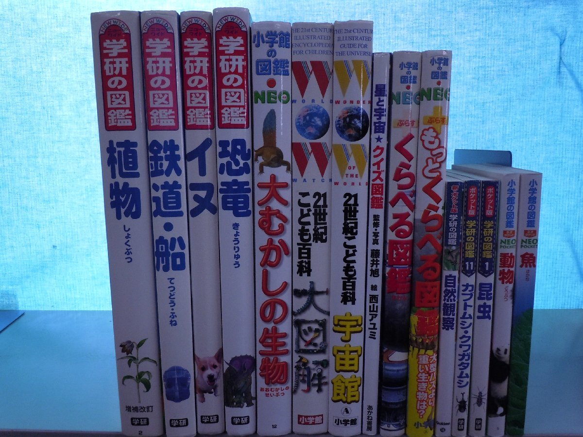 【図鑑】《まとめて15点セット》学研の図鑑/小学館の図鑑NEO/21世紀こども百科/ポケット版/くらべる図鑑/恐竜/昆虫/大むかしの生物 他_画像1