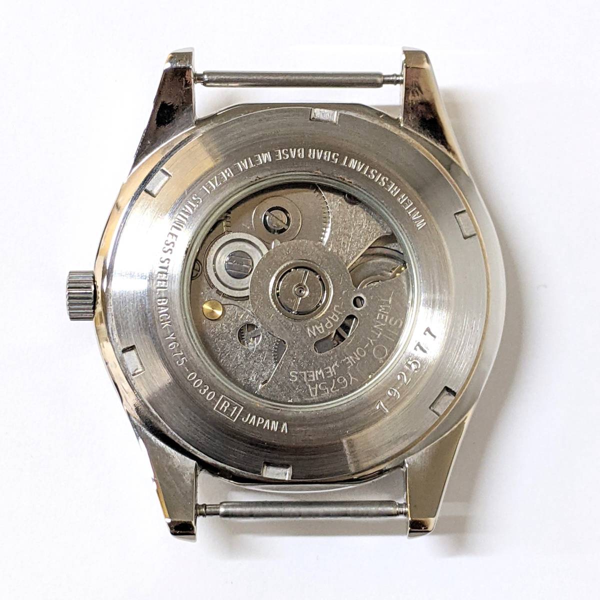 【17223】稼動品 SEIKO セイコー SII インスツル Y675-0030 裏スケルトン ステンレススチール メンズ 自動巻 オートマ AT 腕時計 ウォッチ_画像6