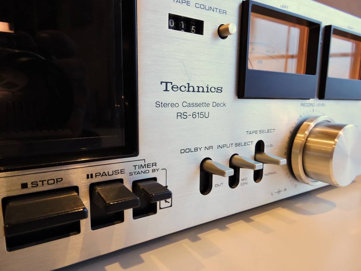 70s カセットデッキ Technics RS-615U 整備済み 各動作正常 使用頻度低 美品 新品 カセットテープ付属 ビンテージ・オーディオ_画像6