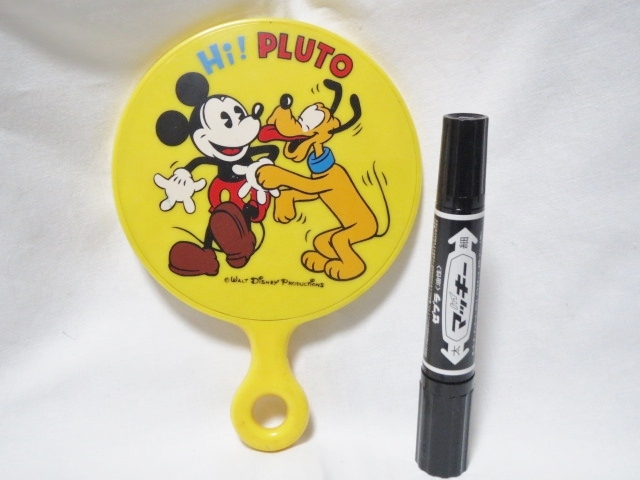 9　昭和　レトロ　当時物　希少　手鏡　古い　ミッキー　プルート　Hi! PLUTO　駄菓子屋　古着屋　カフェ　飾り　小物　入手困難_画像4