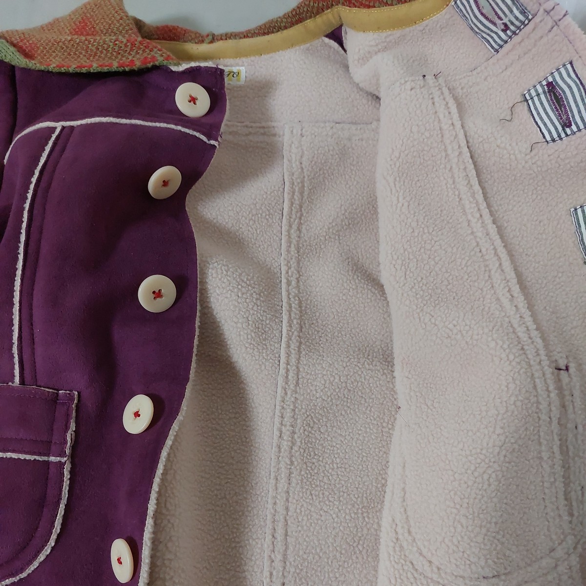 女の子レディース１００サイズピンク&紫コートセット美品_画像6