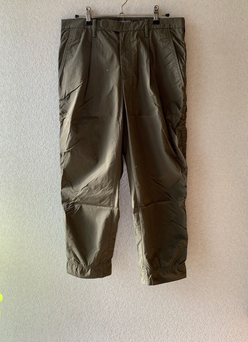 SIZE 1 kolor BEACON カラー ビーコン メリルコットンタイプライター クロップド パッカリングパンツ カーキ KHAKI pant 16SBM-P05133_画像1