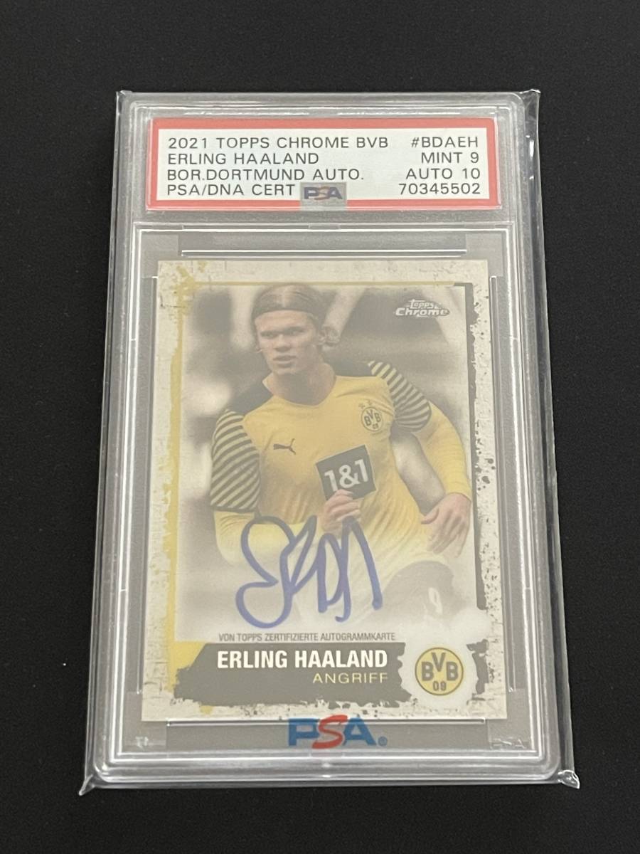 ※PSA9、Auto10※ Erling Haaland（アーリング・ハーランド）【2021 Topps Chrome BVB】Auto #/75 | 直書き 貴重品_画像1